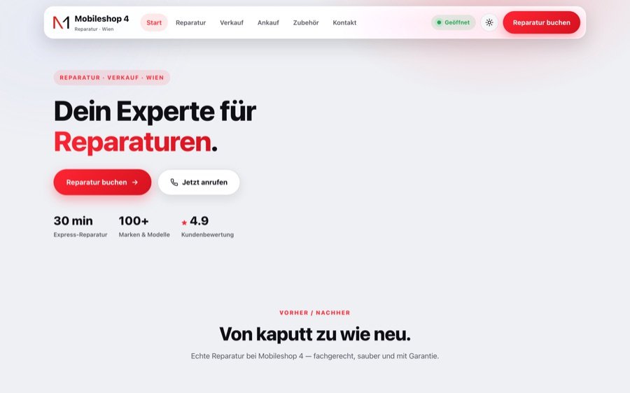 Website-Vorschau: mobileshop4.at